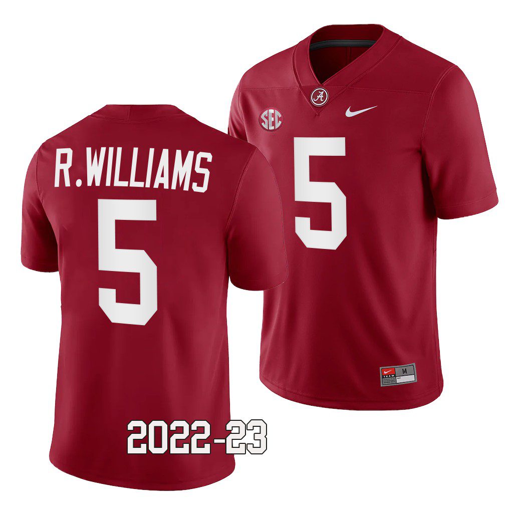 Men's Alabama Crimson Tide Roydell Williams #5 Crimson 2022-23 Uniform NCAA College Football Jersey